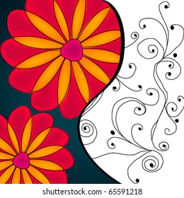 Vector elegant abstract floral background