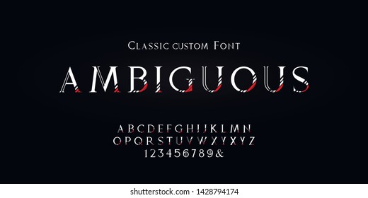 Vector elegant alphabet. Exclusive Custom Lettering Designs for logo, Poster, Invitation, etc. Typography font classic style, regular. Font set for logo, Poster, Invitation. Vector illustration.