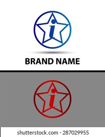 Vector elegant alphabet star element Letter i

