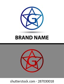 Vector elegant alphabet star element Letter g

