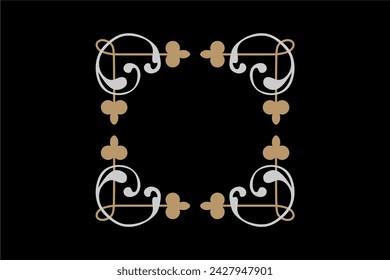 Vector elegant arabesque nouveau style divider dark background