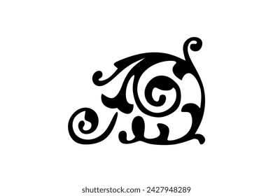 Vector elegant arabesque nouveau style divider white background