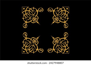 Vector elegant arabesque nouveau style divider dark background