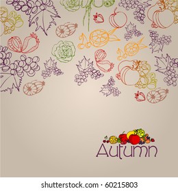 vector elegant autumn illustrated background