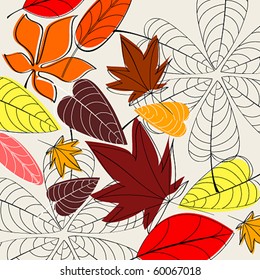 Vector elegant autumn leaves illustration