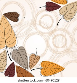 Vector elegant autumn leaves illustration