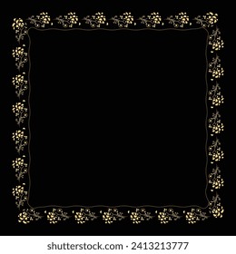 Fondo vectorial elegante con un borde dorado decorativo.