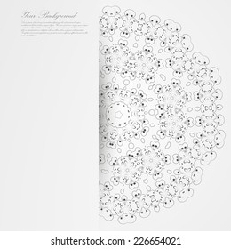 Vector Elegant background with lace ornament . Floral ornament in circle, eps 10