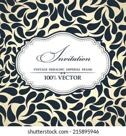 Vector elegant background place for text. Floral frame label elements ornate background
