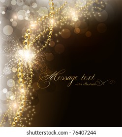 vector elegant background with place for text invitation. golden elements, stars and sparks. eps 10.