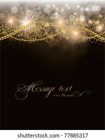 vector elegant background with place for text invitation. golden elements, stars and sparks. eps 10.