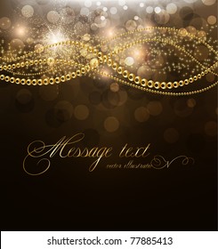 vector elegant background with place for text invitation. golden elements, stars and sparks. eps 10.