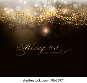 vector elegant background with place for text invitation. golden elements, stars and sparks. eps 10.
