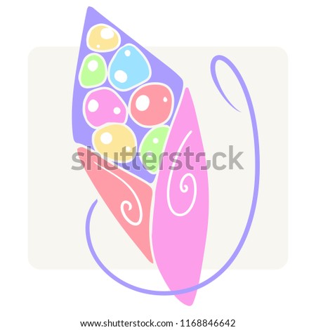 Vector elegant bag of colorful glasing nuts