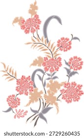 vetor elegante Batik Floral Cluster 