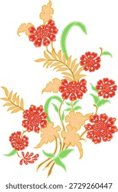 vetor elegante Batik Floral Cluster 