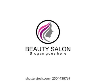 Vector elegant beauty woman salon logo design for company