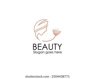 Vector elegant beauty woman salon logo design for company