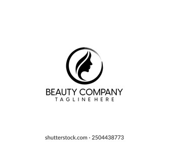 Vector elegant beauty woman salon logo design for company