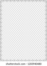 Vector elegant black spiderweb border with copy space for text isolated on transparent background. Template for invitation, flyer, banner, photoframe or greeting card. Halloween frame.