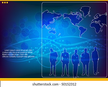Vector elegant blue global business website layout