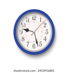Vektorgrafik elegante blaue ovale Wanduhr isoliert auf weißem Hintergrund
