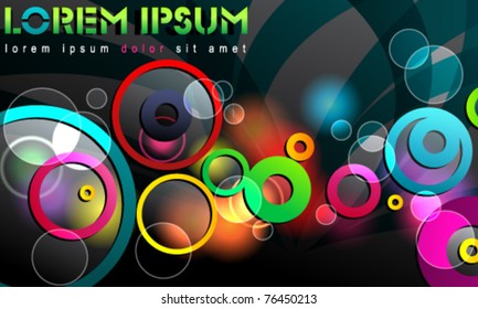 Vector elegant blurry, glowing, glittering colorful music background