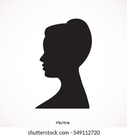 Vector elegant bride face silhouette