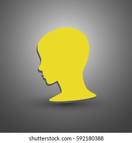 Vector elegant bride face silhouette