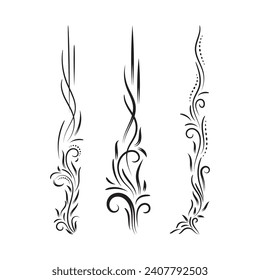 vector elegant calligraphic decorative ornamental element set, floral decorative dividers set design