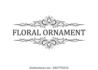 vector elegant calligraphic decorative ornamental element set, floral decorative dividers set design