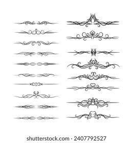 vector elegant calligraphic decorative ornamental element set, floral decorative dividers set design