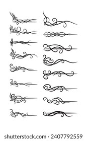 vector elegant calligraphic decorative ornamental element set, floral decorative dividers set design