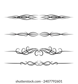 vector elegant calligraphic decorative ornamental element set, floral decorative dividers set design