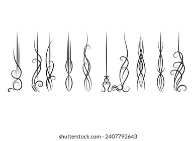 vector elegant calligraphic decorative ornamental element set, floral decorative dividers set design
