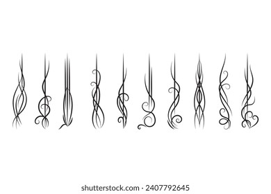 vector elegant calligraphic decorative ornamental element set, floral decorative dividers set design