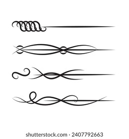 conjunto de elementos ornamentales decorativos calligráficos de estilo vectorial, diseño de conjuntos de divisores decorativos florales