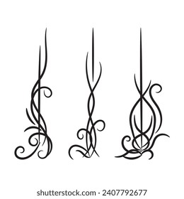 vector elegant calligraphic decorative ornamental element set, floral decorative dividers set design