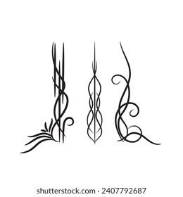 conjunto de elementos ornamentales decorativos calligráficos de estilo vectorial, diseño de conjuntos de divisores decorativos florales
