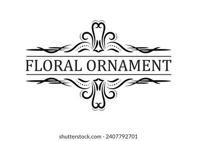 vector elegant calligraphic decorative ornamental element set, floral decorative dividers set design