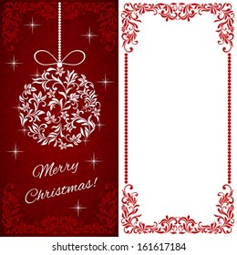 Vector elegant card with Christmas ball