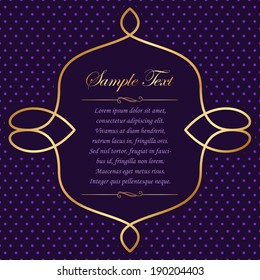 Vector elegant card design with golden ornament for invitation, greeting or announcement
