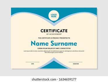 Vector elegant certificate template with simple style and vintage color
