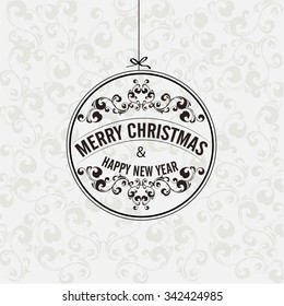 Vector elegant Christmas greeting card or illustration for Christmas festival.  
