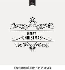 Vector elegant Christmas greeting card or illustration for Christmas festival.  