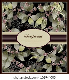 Vector elegant coffee themed background illustration. Illustration of a coffee tree. Menu.