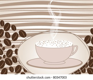 Vector elegant coffee themed background illustration