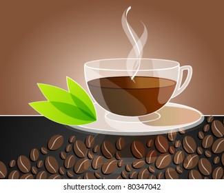 Vector elegant coffee themed background illustration