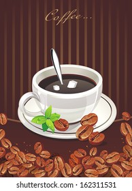 Vector elegant coffee themed illustration