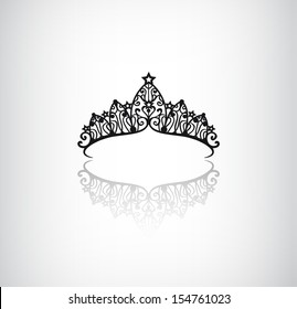 vector elegant decorated crown logo icon with star isolated